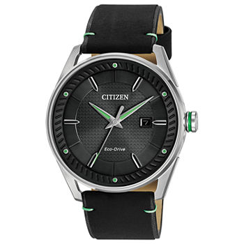 Drive from Citizen Mens Black Leather Strap Watch Bm6980-08e