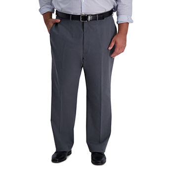 Haggar® Mens Iron Free Big and Tall Classic Fit Flat Front Khaki Pant