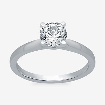 Ever Star  Round 1 CT. T.W. Lab Grown Diamond Solitaire Engagement Ring in 10K or 14K White Gold