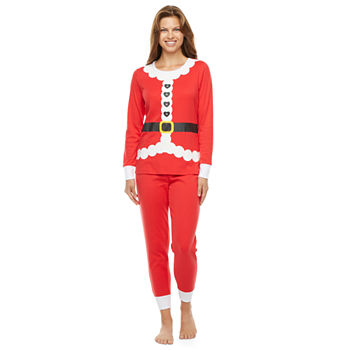 Secret Santa & Elf Family Matching Pajamas Womens Long Sleeve 2-pc. Pant Pajama Set