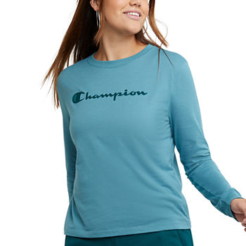 Champion Womens Crew Neck Long Sleeve Graphic T-Shirt