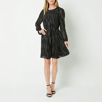 Maia Long Sleeve Dots Fit + Flare Dress