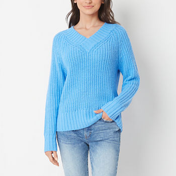 a.n.a Womens V Neck Long Sleeve Pullover Sweater