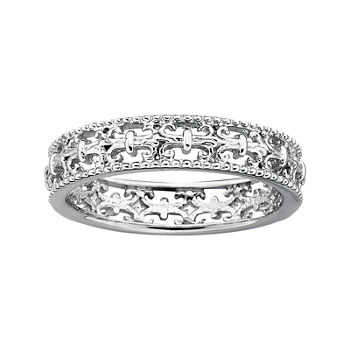 Personally Stackable Sterling Silver Fleur-De-Lis Stackable Ring