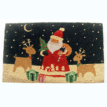 Santa's Reindeer Rectangle Doormat - 18"X30"
