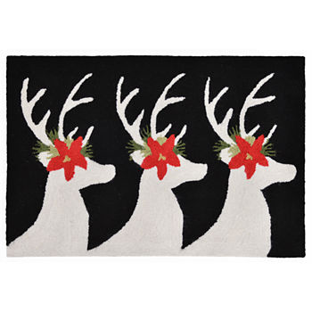 Liora Manne Frontporch Reindeer Hand Tufted Rectangular Indoor Outdoor Rugs