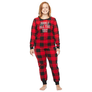 North Pole Trading Co. Buffalo Plaid Long Sleeve Womens Pant Pajama Set 2-pc.