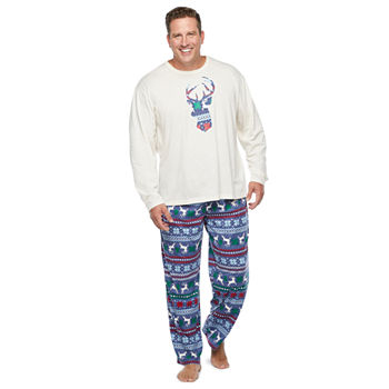 North Pole Trading Co. Fairisle Mens-Big Long Sleeve Pant Pajama Set 2-pc.