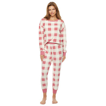 North Pole Trading Co. Nordic Buffalo Womens Crew Neck Long Sleeve 2-pc. Pant Pajama Set
