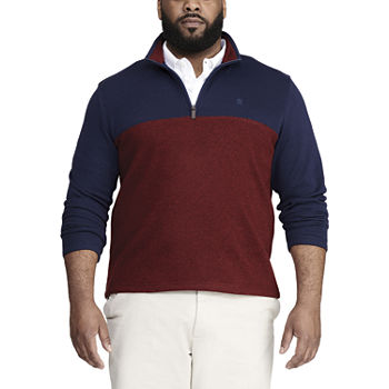 IZOD Sweater Fleece Big and Tall Mens Long Sleeve Quarter-Zip Pullover