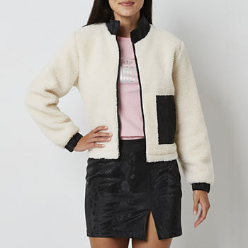 Juicy By Juicy Couture Womens Sherpa Bomber Jacket