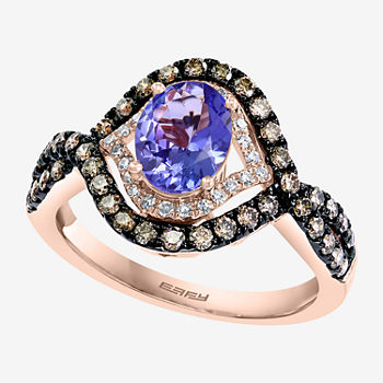 LIMITED QUANTITIES! Effy Final Call Womens Genuine Blue Tanzanite 14K Rose Gold Cocktail Ring