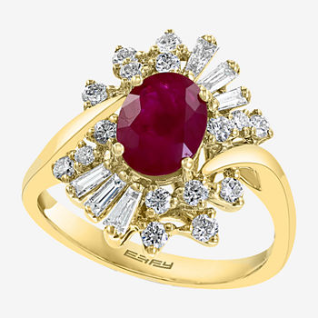 LIMITED QUANTITIES! Effy Final Call Womens Genuine Red Ruby 14K Gold Cocktail Ring