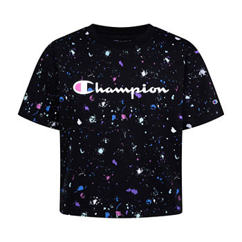 Champion Big Girls Embroidered Crew Neck Short Sleeve Graphic T-Shirt