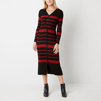 Melonie T Long Sleeve Midi Sweater Dress