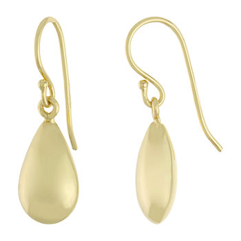 Silver Reflections 14K Gold Over Brass Pear Drop Earrings