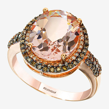 LIMITED QUANTITIES! Effy Final Call Womens Genuine Pink Morganite & 3/8 CT. T.W. Genuine Diamond 14K Rose Gold Cocktail Ring