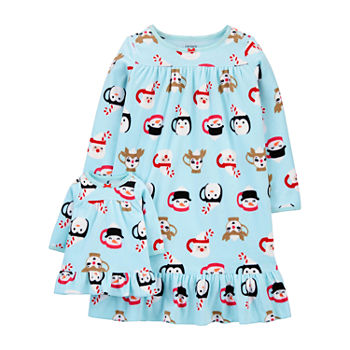 Carter's Christmas Toddler Girls Long Sleeve Round Neck Nightgown