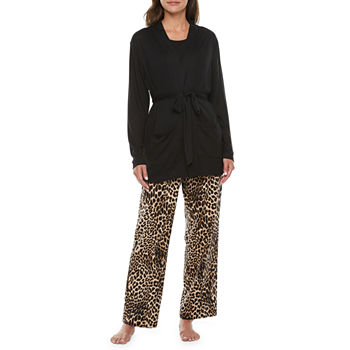 Liz Claiborne Womens Pajama Pant Set & Cardigan