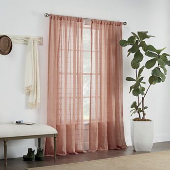 Linden Street Sycamore Embroidered Sheer Rod Pocket Curtain Panel