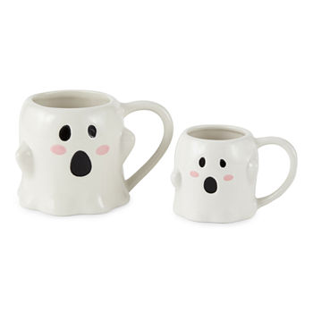 Hope & Wonder Hey Boo Ghost Dishwasher Safe Set of 2 Coffee Mugs