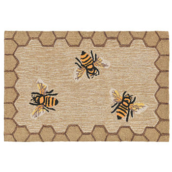Liora Manne Frontporch Honeycomb Bee Indoor/Outdoor Rug