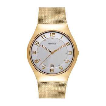 Bering Womens Gold Tone Stainless Steel Bracelet Watch 11937-334