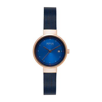 Bering Womens Blue Stainless Steel Bracelet Watch 14426-367