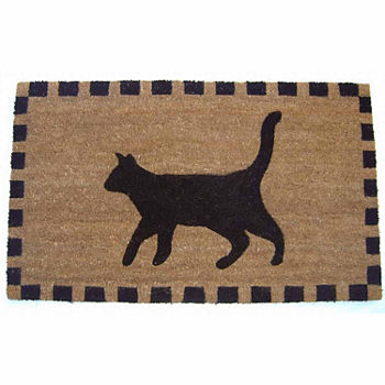 Black Cat Rectangular Doormat - 18"X30"