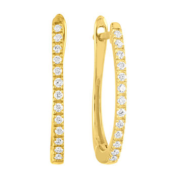 1/4 CT. T.W. Lab Grown White Diamond 14K Gold Over Silver 22.4mm Hoop Earrings