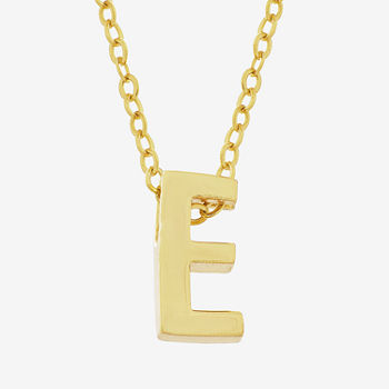 18K Gold Plated Sterling Silver Initial "E" Necklace 18"