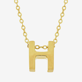 18K Gold Plated Sterling Silver Initial "H" Necklace 18"