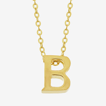 18K Gold Plated Sterling Silver Initial "B" Necklace 18"