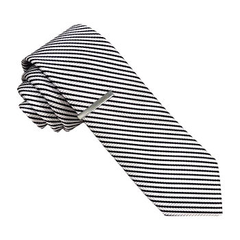 JF J.Ferrar Trendy Fashion Striped Tie Set