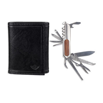 Dockers Mens Trifold Wallet With Multi Tool Set