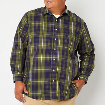Us Polo Assn. Big and Tall Mens Classic Fit Long Sleeve Plaid Button-Down Shirt