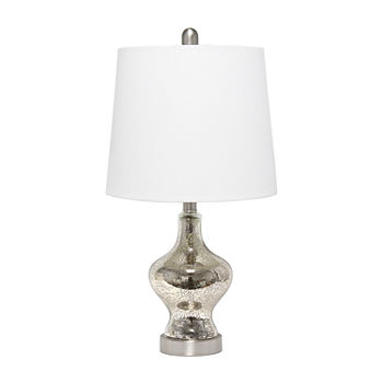 Lalia Home Paseo With White Fabric Shade Glass Table Lamp