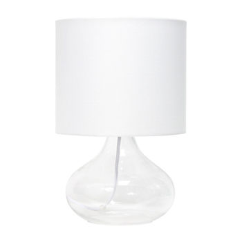 Simple Designs Raindrop With Fabric Shade Glass Table Lamp