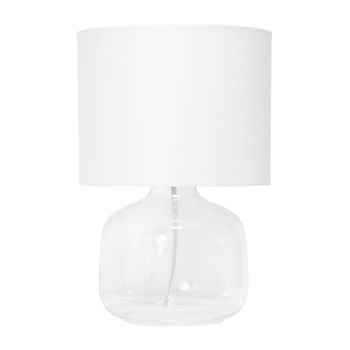 Simple Designs Fabric Shade Glass Table Lamp
