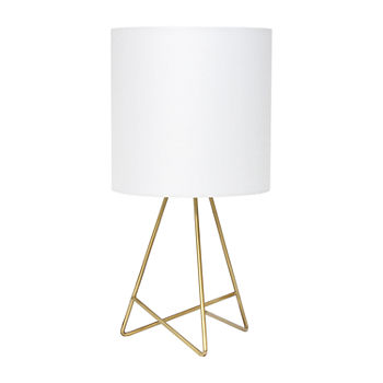 Simple Designs Down To The Wire With Fabric Shade Metal Table Lamp