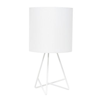 Simple Designs Down To The Wire With Fabric Shade Metal Table Lamp