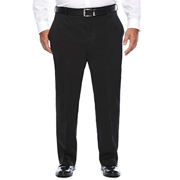 Stafford Travel Wool Blend Stretch Suit Pants- Portly Fit