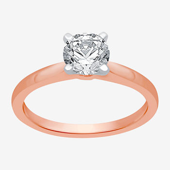Ever Star Womens 2 CT. T.W. Lab Grown White Diamond 14K Rose Gold Round Solitaire Engagement Ring