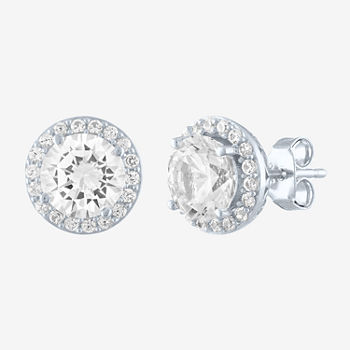 Limited Time Special!! Lab Created White Sapphire Sterling Silver 9.7mm Stud Earrings