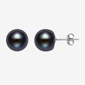Limited Time Special!! Black Cultured Freshwater Pearl Sterling Silver 9mm Ball Stud Earrings