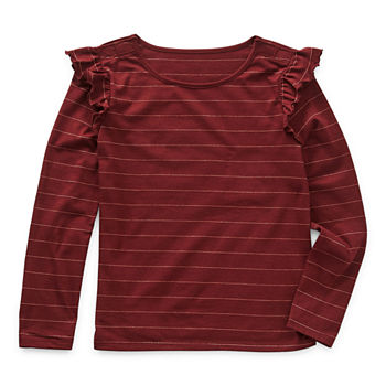 Thereabouts Girls Adaptive Round Neck Long Sleeve T-Shirt