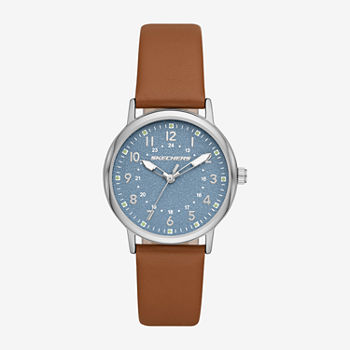 Skechers Womens Brown Leather Strap Watch Sr6254