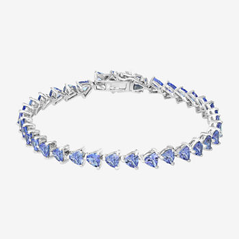 Effy  Genuine Blue Tanzanite Sterling Silver Triangle 7 Inch Tennis Bracelet