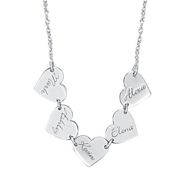 Personalized Family Name Heart Pendant Necklace