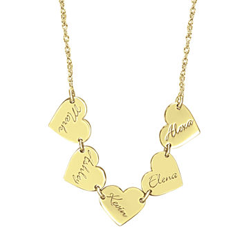 Personalized Family Name Heart Pendant Necklace